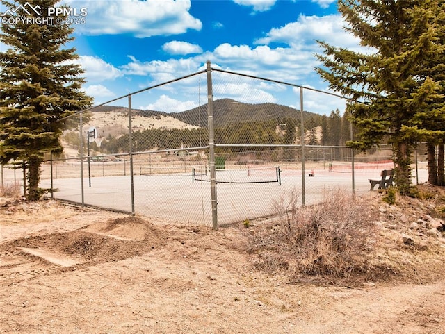 621 Yorktown Rd, Cripple Creek, CO 80863 - view of tennis court featuring a mountain view