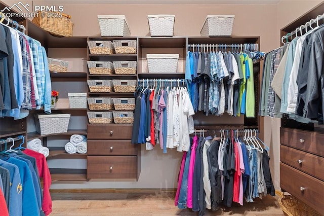 802 Red Eagle Ct, Woodland Park, CO 80863 - walk in closet with wood finished floors