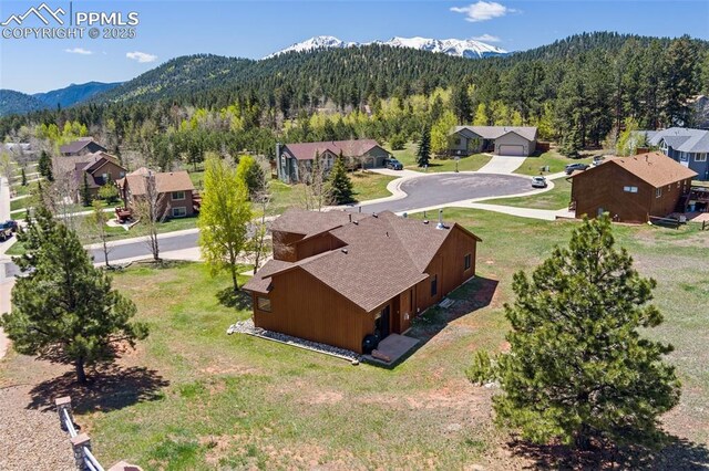 802 Red Eagle Ct, Woodland Park, CO 80863 - view of subject property with a mountain backdrop and a forest