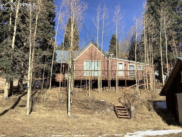 304 N 4th St, Victor, CO 80860 - view of front of home featuring a wooden deck
