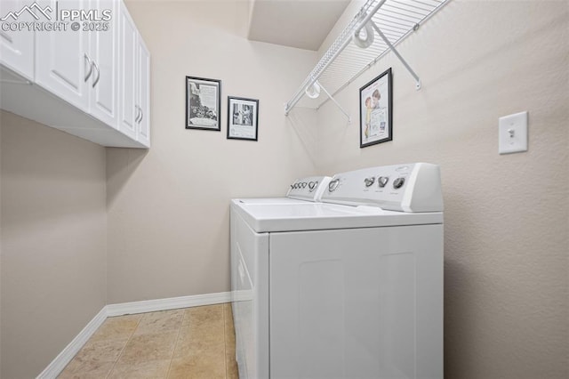 6678 Bethesda Pt Unit C, Colorado Springs, CO 80918 - washroom featuring washing machine and dryer and cabinet space