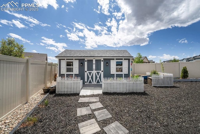 10144 Bluffstone Ct, Peyton, CO 80831 - view of outbuilding featuring a fenced backyard