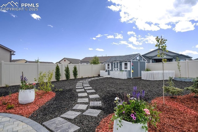 10144 Bluffstone Ct, Peyton, CO 80831 - fenced backyard with an outbuilding