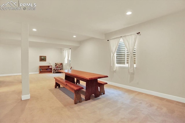 9773 Beryl Dr, Peyton, CO 80831 - playroom featuring light carpet, recessed lighting, and baseboards