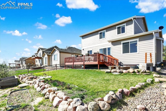 9773 Beryl Dr, Peyton, CO 80831 - rear view of house featuring a wooden deck