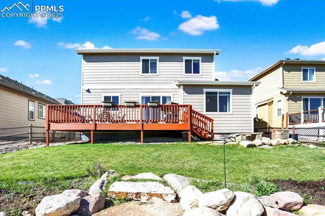 9773 Beryl Dr, Peyton, CO 80831 - back of property with a wooden deck
