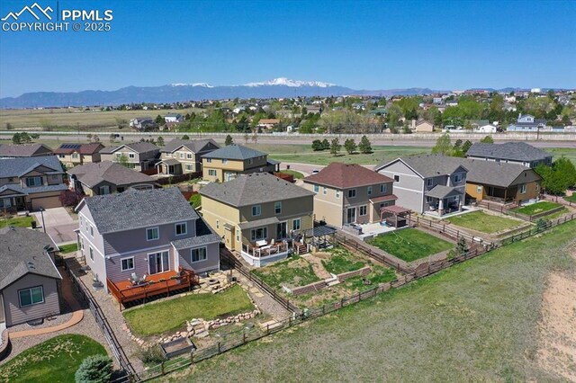 9773 Beryl Dr, Peyton, CO 80831 - aerial perspective of suburban area with mountains