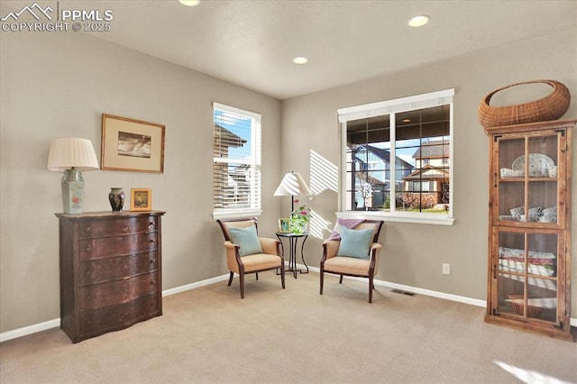 9773 Beryl Dr, Peyton, CO 80831 - living area with carpet, baseboards, and recessed lighting
