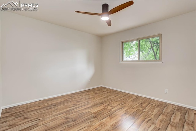5208 Pinon Valley Rd, Colorado Springs, CO 80919 - spare room with baseboards, ceiling fan, and wood finished floors
