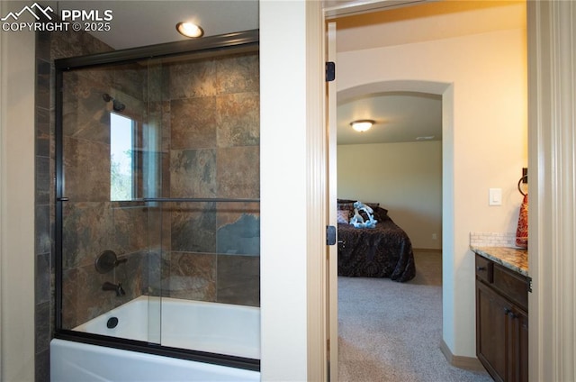 797 Forest View Way, Monument, CO 80132 - ensuite bathroom with bath / shower combo with glass door and vanity