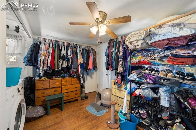1416 S Wahsatch Ave, Colorado Springs, CO 80905 - walk in closet with wood finished floors and ceiling fan
