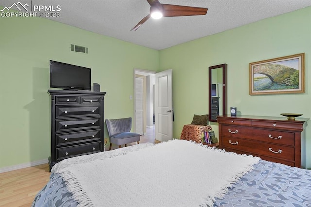 1018 Fontmore Rd Unit D, Colorado Springs, CO 80904 - bedroom with wood finished floors, baseboards, ceiling fan, and a textured ceiling