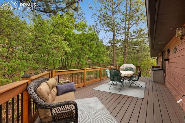 720 Popes Valley Dr, Colorado Springs, CO 80919 - wooden terrace featuring outdoor dining space