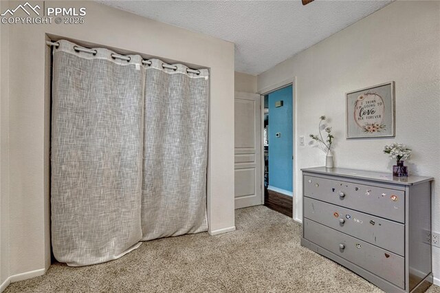 7108 Chippewa Rd, Colorado Springs, CO 80915 - bedroom with carpet floors and a textured ceiling