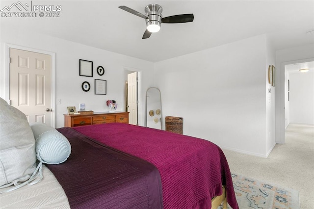 7711 Menagerie Ln, Colorado Springs, CO 80923 - carpeted bedroom with baseboards and a ceiling fan