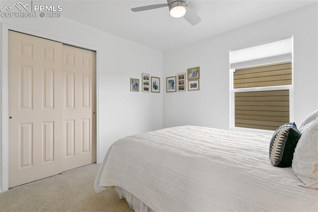 7711 Menagerie Ln, Colorado Springs, CO 80923 - bedroom with a closet and a ceiling fan