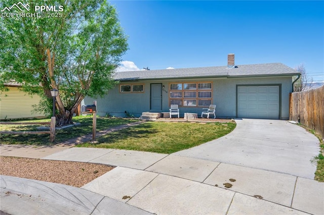 3510 Jon St, Colorado Springs, CO 80907 - single story home with concrete driveway, a garage, and stucco siding
