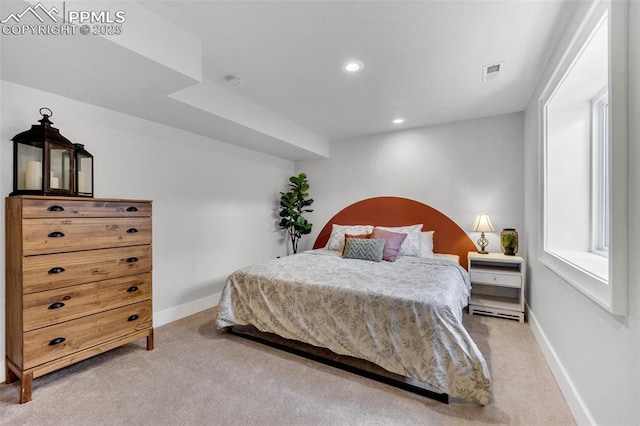 6390 Moccasin Pass Ct, Colorado Springs, CO 80919 - bedroom featuring light colored carpet, baseboards, and recessed lighting