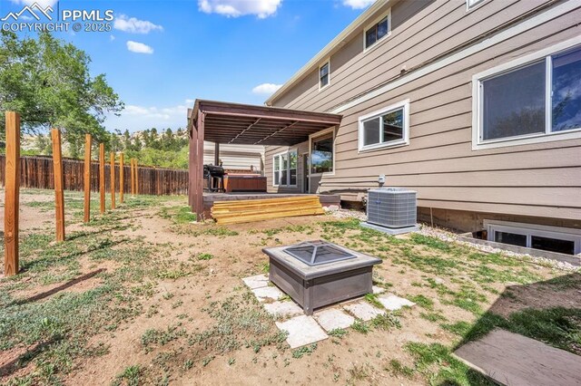 6390 Moccasin Pass Ct, Colorado Springs, CO 80919 - view of yard featuring cooling unit and a hot tub