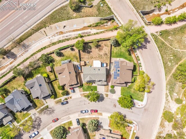 6390 Moccasin Pass Ct, Colorado Springs, CO 80919 - aerial view of property's location featuring nearby suburban area