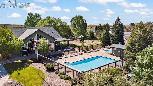 4686 Gray Fox Hts, Colorado Springs, CO 80922 - community pool featuring a patio