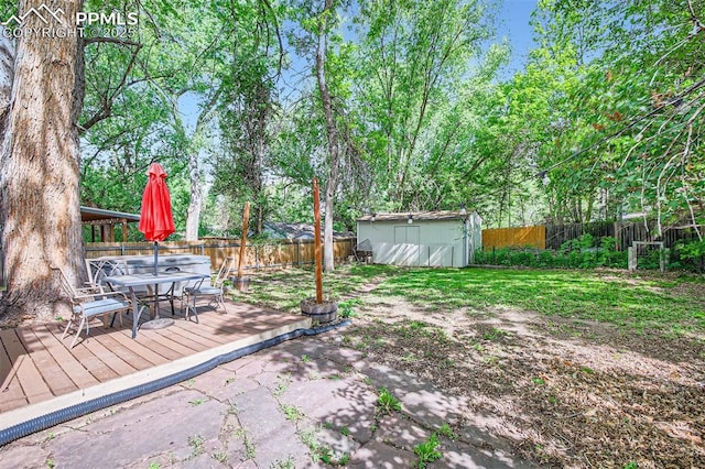 738 E Cache La Poudre St, Colorado Springs, CO 80903 - fenced backyard with outdoor dining area and a wooden deck