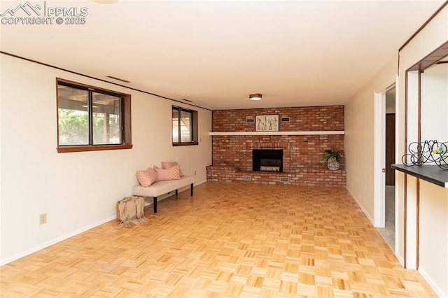 6331 Mesedge Dr, Colorado Springs, CO 80919 - unfurnished living room with a fireplace and baseboards