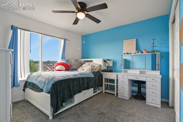 7534 Sistine Ln, Fountain, CO 80817 - carpeted bedroom featuring multiple windows and ceiling fan
