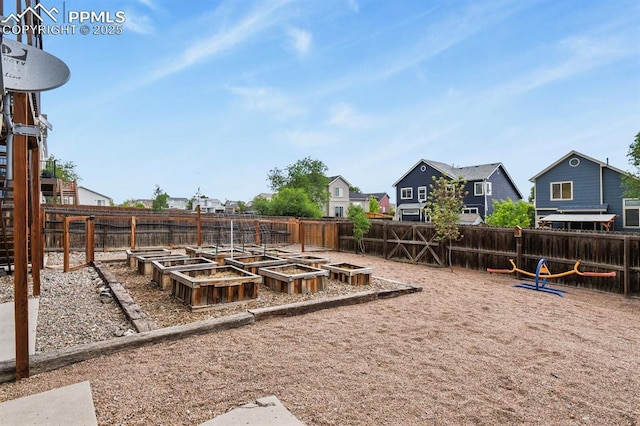 7534 Sistine Ln, Fountain, CO 80817 - fenced backyard with a residential view and a garden