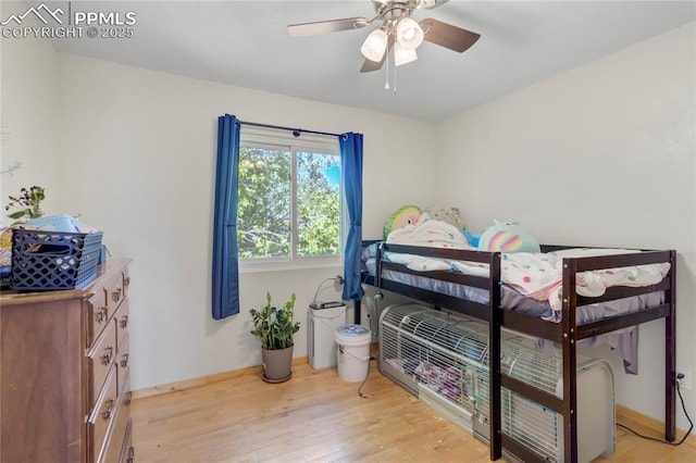 2620 Warrenton Way, Colorado Springs, CO 80922 - bedroom with light wood-style flooring, baseboards, and ceiling fan
