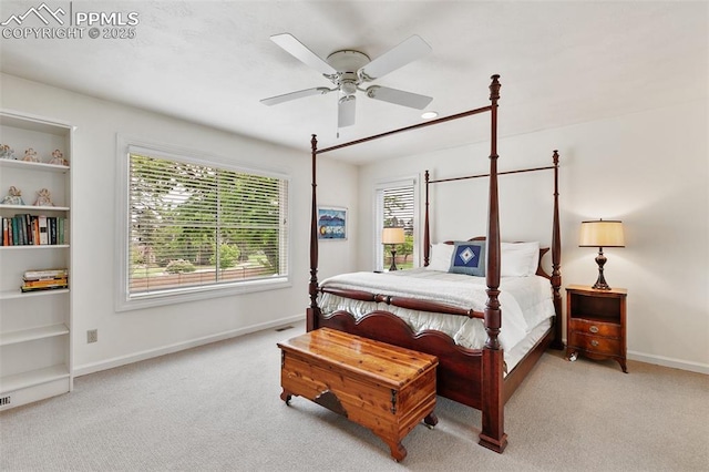 6 3rd St, Colorado Springs, CO 80906 - bedroom with baseboards, carpet, and ceiling fan