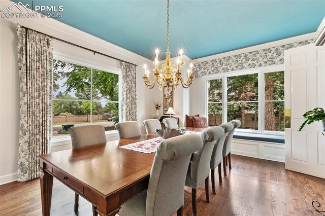 6 3rd St, Colorado Springs, CO 80906 - dining space with a chandelier and wood finished floors