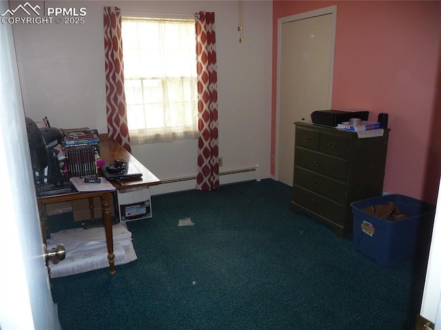 4307 Valli Vista Rd, Colorado Springs, CO 80915 - carpeted bedroom featuring a desk and a baseboard heating unit