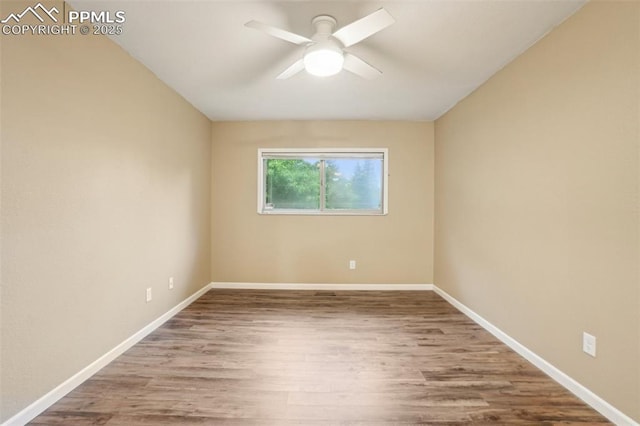 27 Stovel Cir, Colorado Springs, CO 80916 - unfurnished room with wood finished floors, ceiling fan, and baseboards