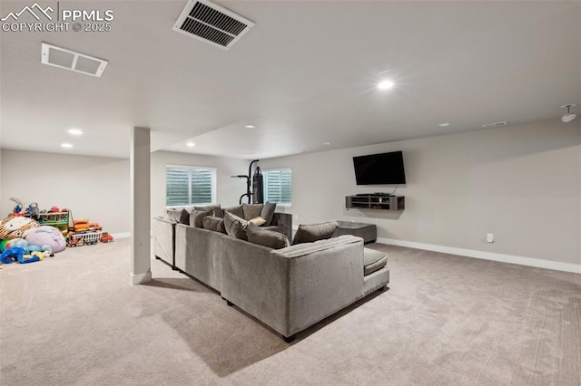 10442 Beckham St, Peyton, CO 80831 - carpeted living area featuring recessed lighting and baseboards