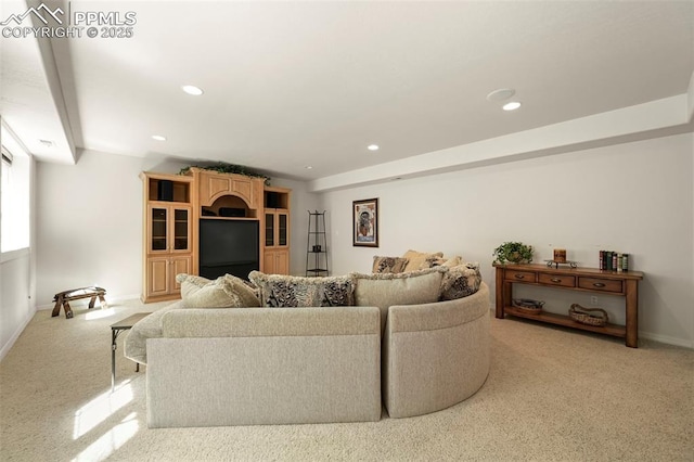 3479 Hill Cir, Colorado Springs, CO 80904 - living room featuring light carpet and recessed lighting
