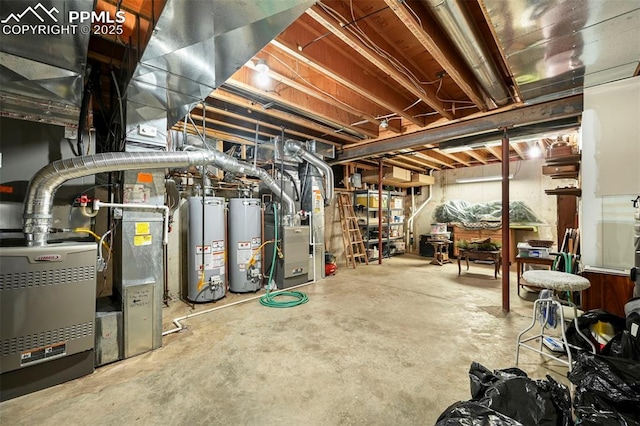 3479 Hill Cir, Colorado Springs, CO 80904 - unfinished below grade area featuring water heater and heating unit