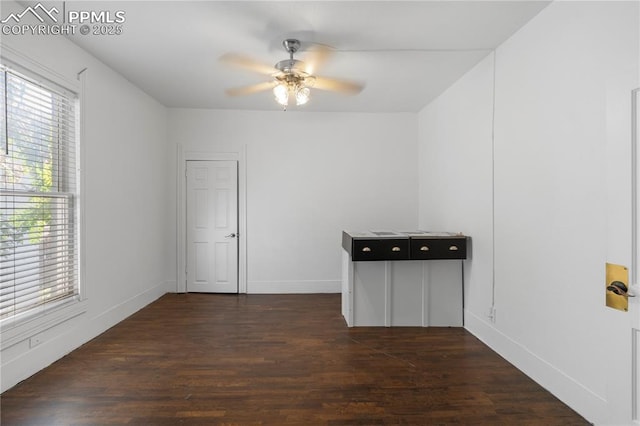322 Broadway Ave, Pueblo, CO 81004 - empty room featuring ceiling fan, wood finished floors, and baseboards