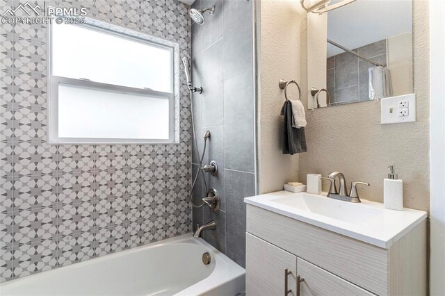 1807 W Colorado Ave, Colorado Springs, CO 80904 - bathroom with shower / bath combo with shower curtain and vanity