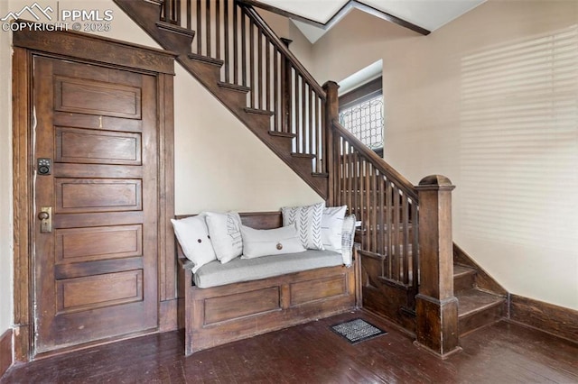 1807 W Colorado Ave, Colorado Springs, CO 80904 - staircase with hardwood / wood-style floors