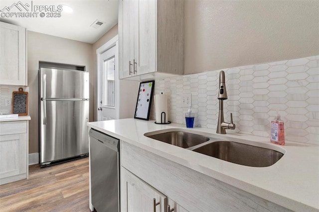1807 W Colorado Ave, Colorado Springs, CO 80904 - kitchen with appliances with stainless steel finishes, a sink, light countertops, and tasteful backsplash