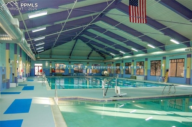 6728 Gelbvieh Rd, Peyton, CO 80831 - indoor pool featuring a gazebo and a patio area