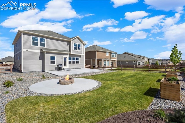 8442 Noreen Falls Dr, Colorado Springs, CO 80924 - back of property featuring a patio area and an outdoor fire pit
