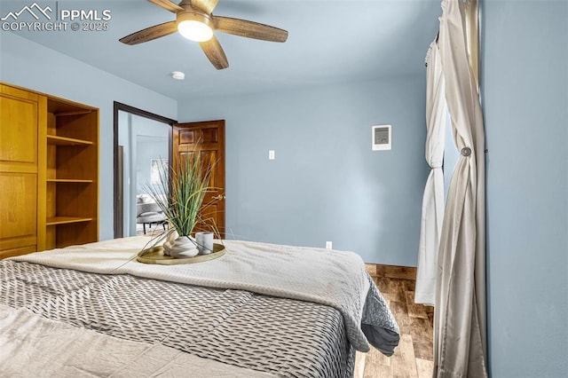 321 Graceland Grv, Colorado Springs, CO 80904 - bedroom featuring wood finished floors and a ceiling fan