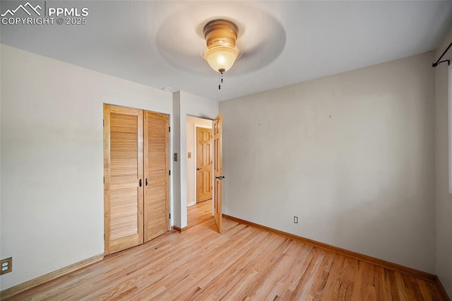 1515 W Boulder St, Colorado Springs, CO 80904 - unfurnished room featuring baseboards, ceiling fan, and light wood-style flooring