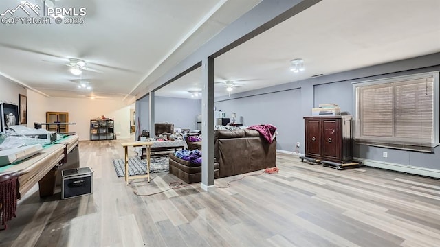 971 S Los Charros Dr, Pueblo West, CO 81007 - living room featuring ceiling fan and wood finished floors