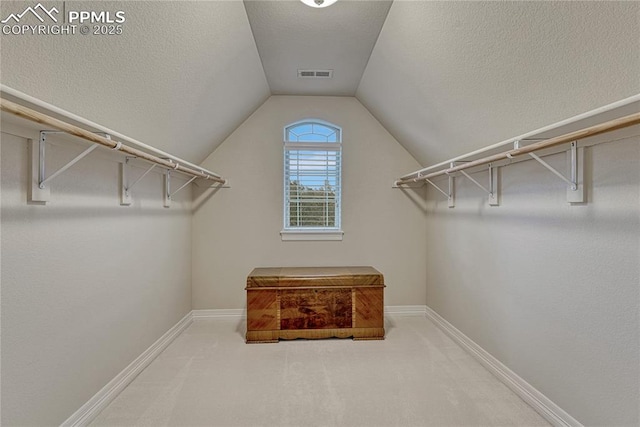 14745 Millhaven Pl, Colorado Springs, CO 80908 - spacious closet with vaulted ceiling and carpet
