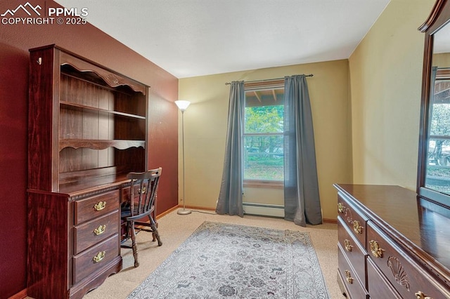 17580 Chipped Arrow Way, Monument, CO 80132 - office area featuring a baseboard radiator and baseboards