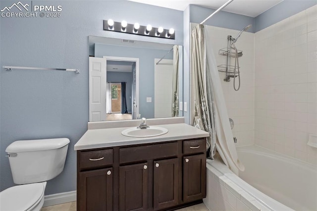 3730 Penny Pt Unit G, Colorado Springs, CO 80906 - bathroom with tiled shower / bath combo, vanity, and toilet