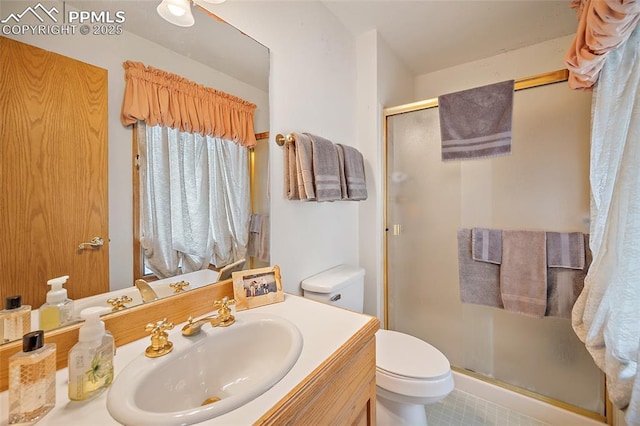 435 W Woodmen Rd, Colorado Springs, CO 80919 - full bath with toilet, a shower stall, and vanity